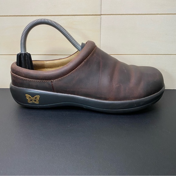 Alegria Shoes - Alegria Kayla Clogs Brown Leather Women's Size 7.5 Shoes EU37 Slip-Ons Mules